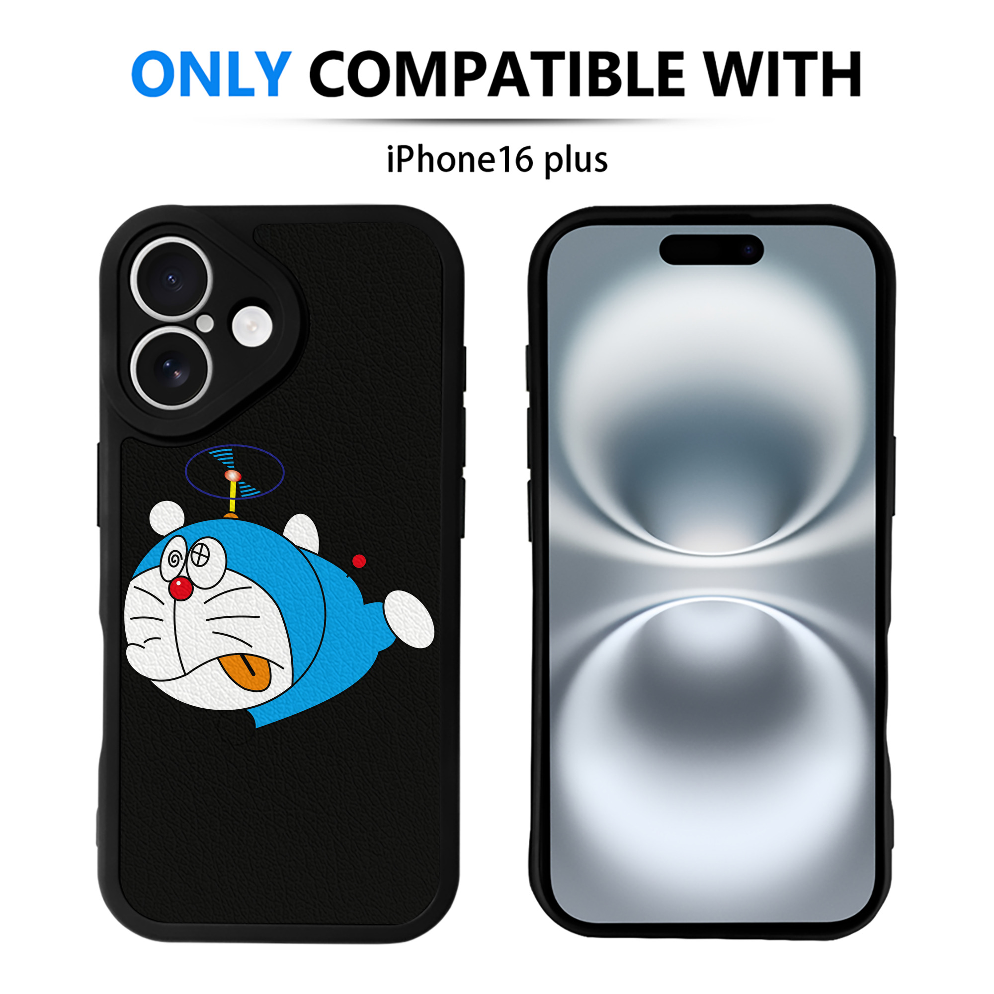 （画像用） ドラえもん Doraemon 【iPhone 16シリーズ対応】シリコンスマホケース（レザー調） 材質：シリコン